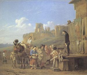 Karel Dujardin A Party of Charlatans in an Italian Landscape (mk05) oil painting picture